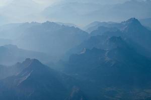 beautiful picturesque mountains from the height of a bird's eye photo