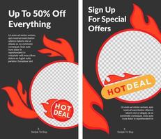 Sign up for special offer, promo banner of shop vector