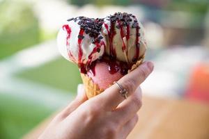 primer plano de un delicioso helado foto