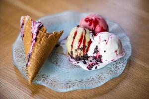 close up of delicious ice cream photo