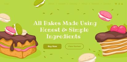 All cakes made using honest and simple ingredients vector