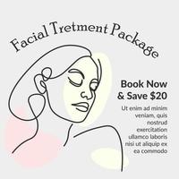 Facial treatment package, beauty care banners vector