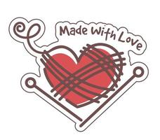 Handmade knitted product, made with love logo vector