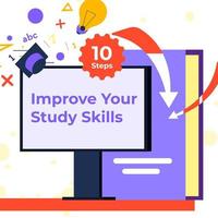 Improve your study skills, online course education vector