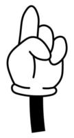 Hand pointing up, arm gesture and symbols vector