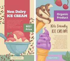 Non dairy ice cream, best price organic product vector