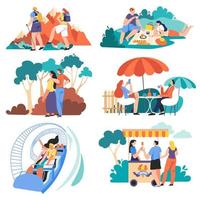 estilo de vida activo y vacaciones, trekking y diversión vector