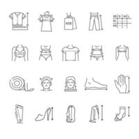 Dimensions and size charts of clothes and shoes vector