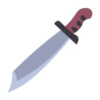 Old sword or long sharp knife, weapon for fight vector