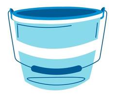 Plastic bucket with handle, household and cleaning vector