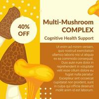 Multi complex cognitive health support, mushrooms vector