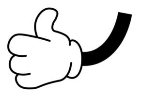 Thumb up hand gesture, approval or good review vector