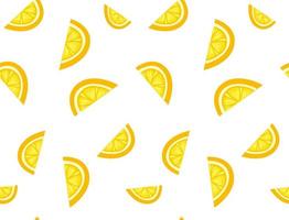 Sour lemon slices, citrus seamless pattern print vector