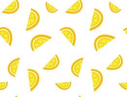 Sour lemon slices, citrus seamless pattern print vector