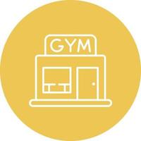 icono de fondo de círculo de línea de gimnasio vector