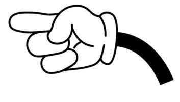 Cartoon hand pointing, arm gesture non verbal vector