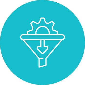 icono de fondo de círculo de línea de optimizador de tasa de conversión vector