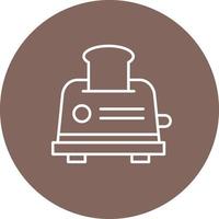 Toaster Line Circle Background Icon vector