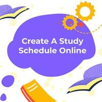 Create study schedule online, school organization vector