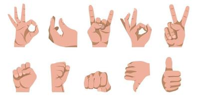 Hand gestures, non verbal communication vector