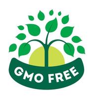 GMO free production, label or emblem stickers vector