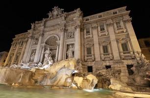 Rome, Italy, Trevi Fountain at night with illumination. photo