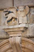 Ukraine, Lviv, historical lion sculpture, symbol of the city. photo