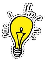 Light bulb, idea and creativity symbol brainstorm vector