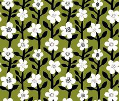 Flowers in blossom spring or summer botany pattern vector