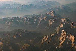 beautiful picturesque mountains from the height of a bird's eye photo