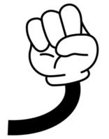 Hand gesture showing clenched fist symbol vector