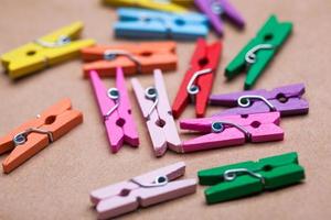 colored clothespins for clothes photo