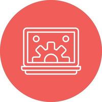 Content Management System Line Circle Background Icon vector