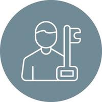 Key Person Line Circle Background Icon vector