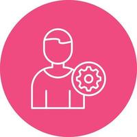 User Settings Line Circle Background Icon vector