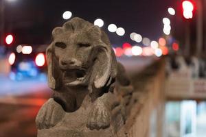 Ukraine, Lviv, historical lion sculpture, symbol of the city. photo