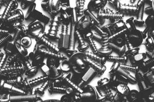 close up assortment many different bolts and screws photo