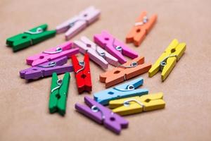 colored clothespins for clothes photo
