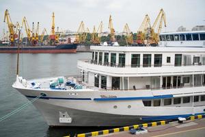 photo of a seaport, passenger ships is moored