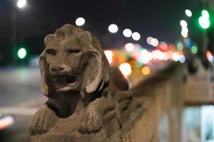 Ukraine, Lviv, historical lion sculpture, symbol of the city. photo