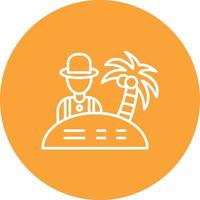 Exotic Vacation Line Circle Background Icon vector