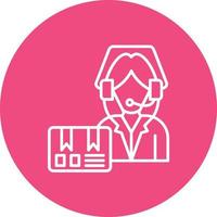 Customer Service Line Circle Background Icon vector