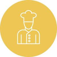 Chef Line Circle Background Icon vector