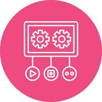 Social Hub Line Circle Background Icon vector