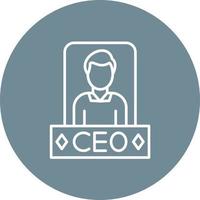 CEO Line Circle Background Icon vector