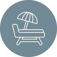 Beach Chair Line Circle Background Icon vector