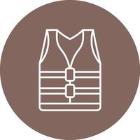 Life Jacket Line Circle Background Icon vector