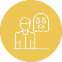 Phobia Line Circle Background Icon vector