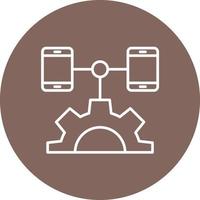Cross Platform Line Circle Background Icon vector