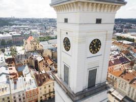 Lviv, Ukraine, panorama, downtown bird's-eye view, the historical part of the city, of drone photo